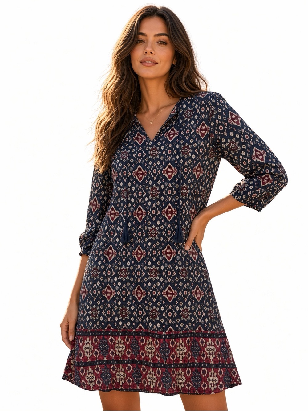BeachLunchLounge Printed Tunic Dress (Size XS, Made in India)